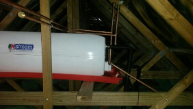solar geyser inside roof
