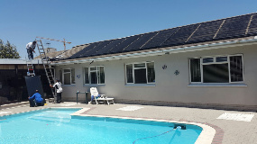 solar heating panels and pool
